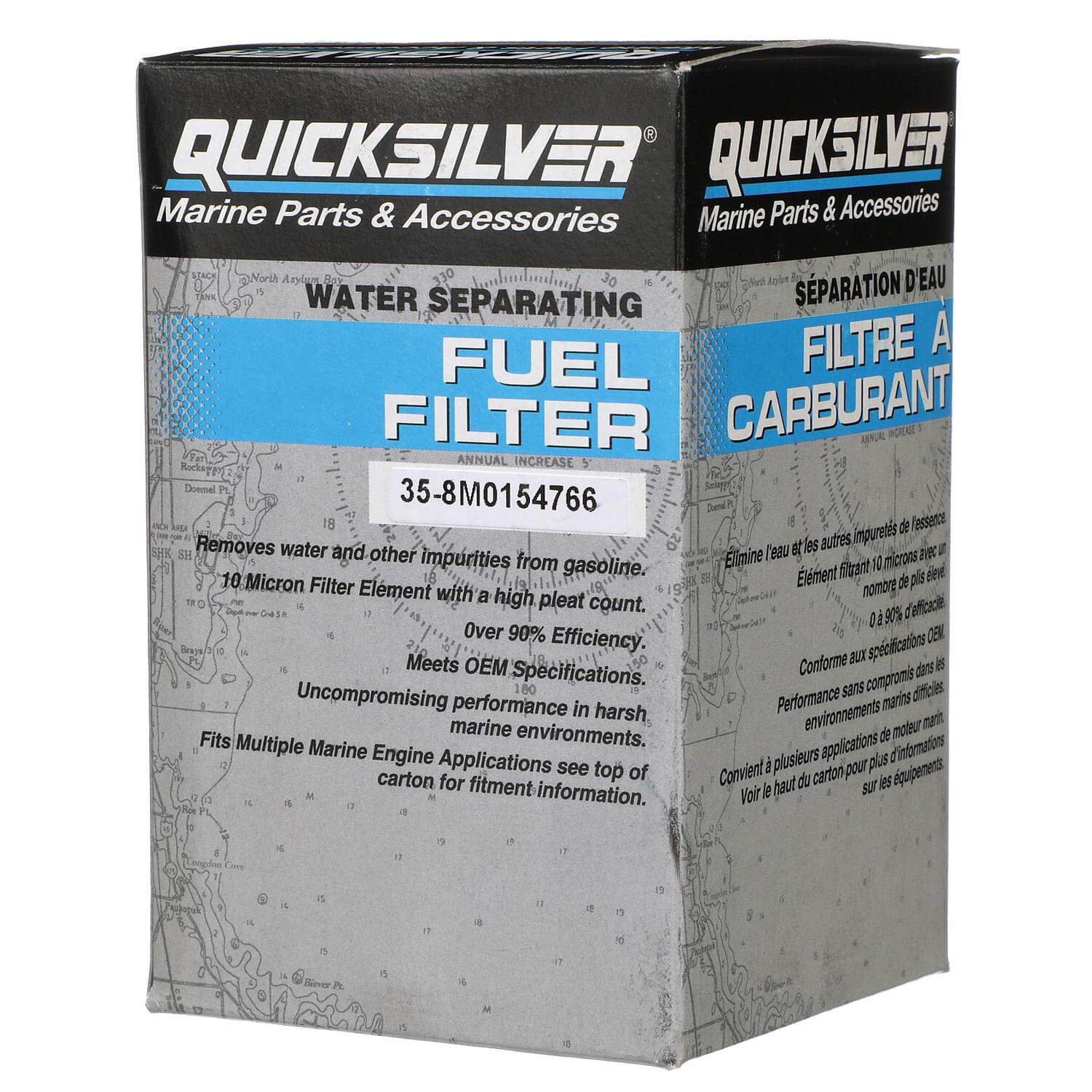 Quicksilver 8M0154766 Water Separating Fuel Filter for Select Yamaha 2-Stroke & 4-Stroke Outboards