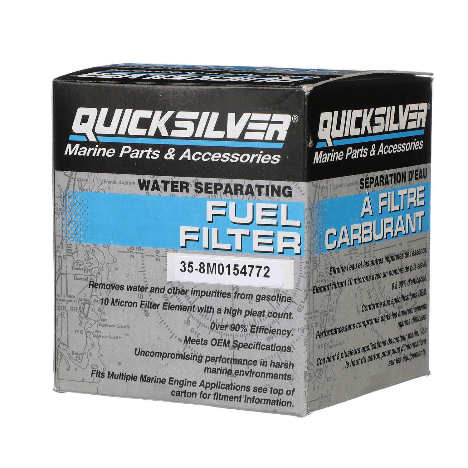 Quicksilver 8M0154772 Water Separating Fuel Filter for Select Johnson and Evinrude Outboards