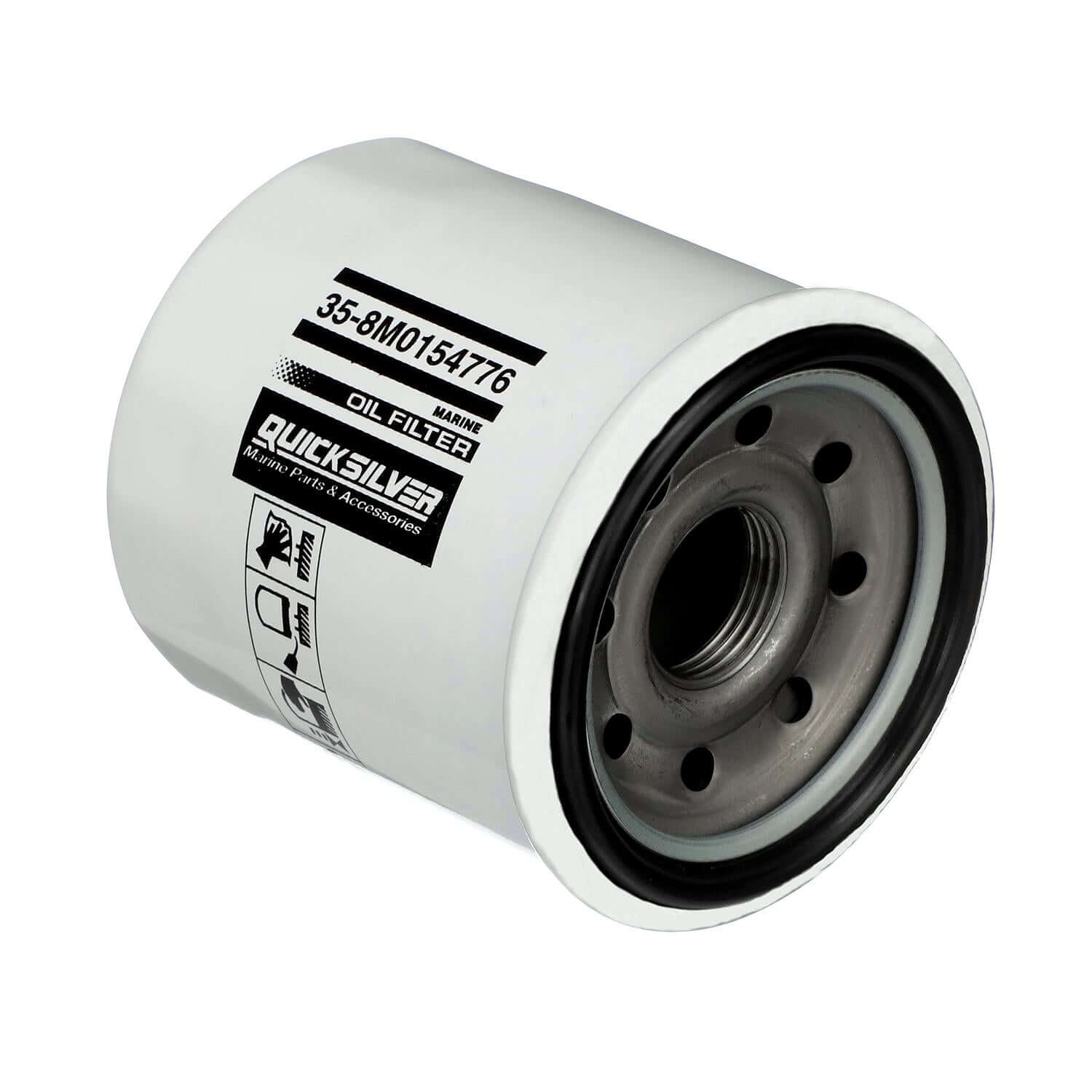 Quicksilver 8M0154776 20 Micron Oil Filter for Select Yamaha, Honda, and Nissan/Tohatsu 9.9-115hp Outboards, 2000-2018