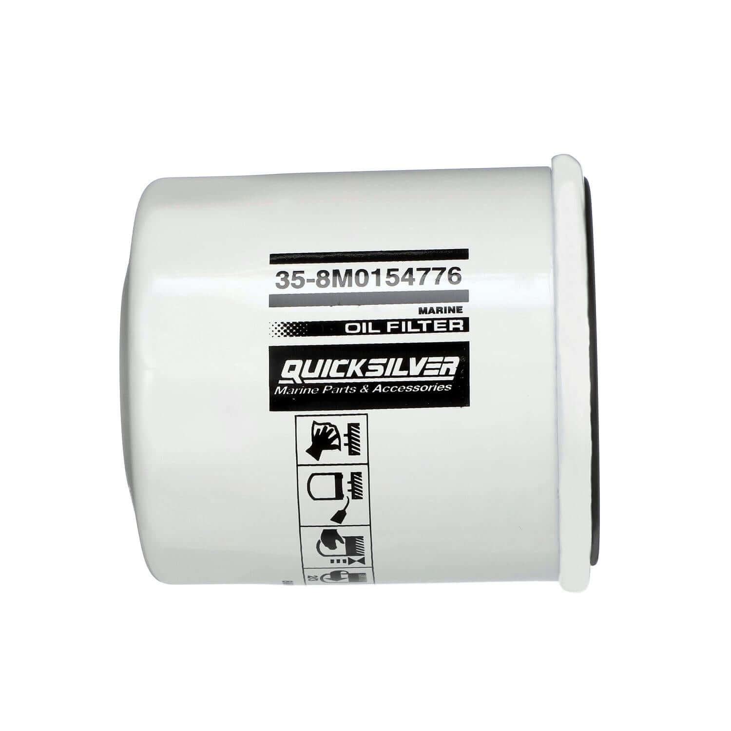 Quicksilver 8M0154776 20 Micron Oil Filter for Select Yamaha, Honda, and Nissan/Tohatsu 9.9-115hp Outboards, 2000-2018