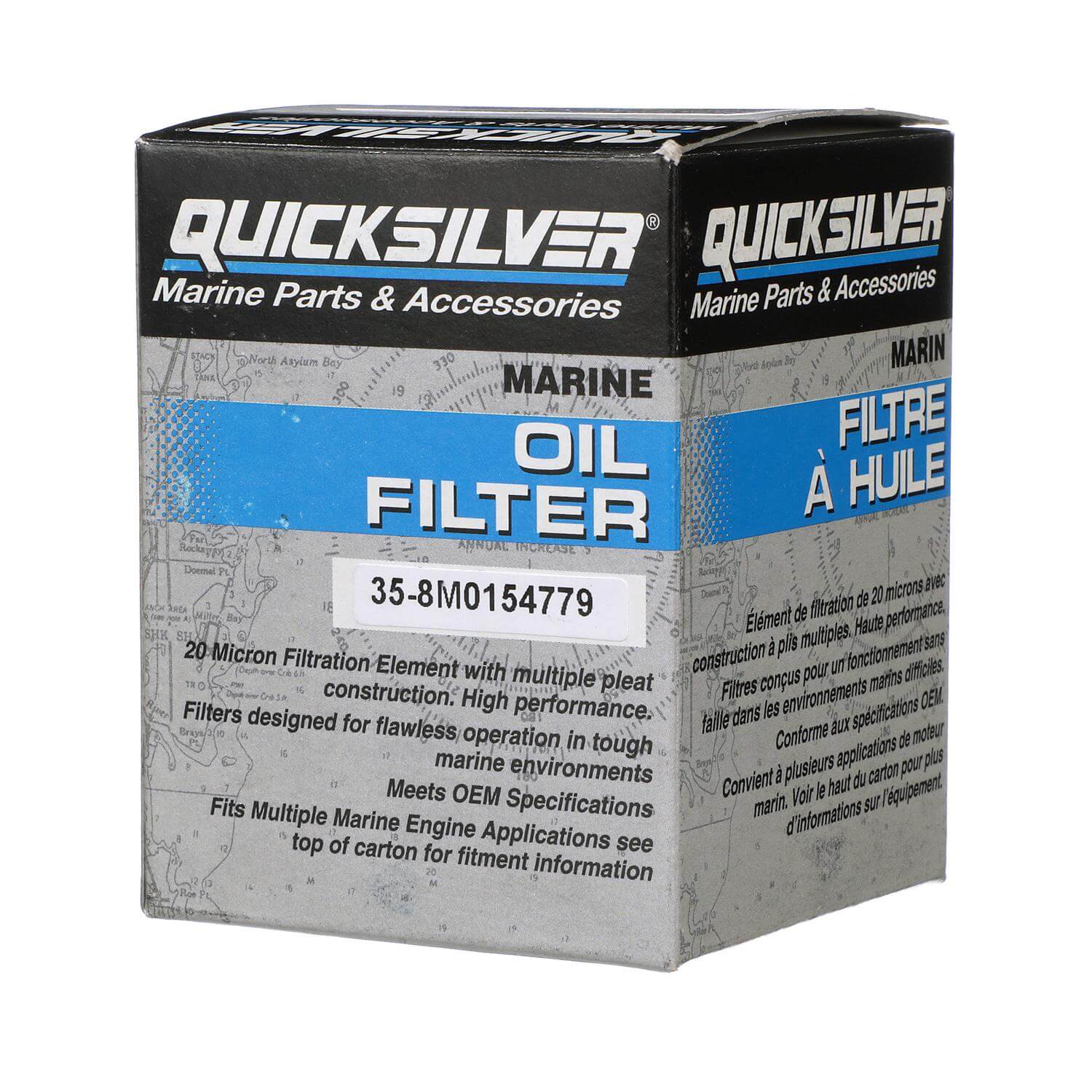 Quicksilver 8M0154779 20 Micron Oil Filter for Select Honda 75-250hp Outboards