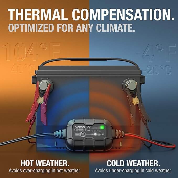 NOCO GENIUS2: 2A 6V/12V Smart Battery Charger