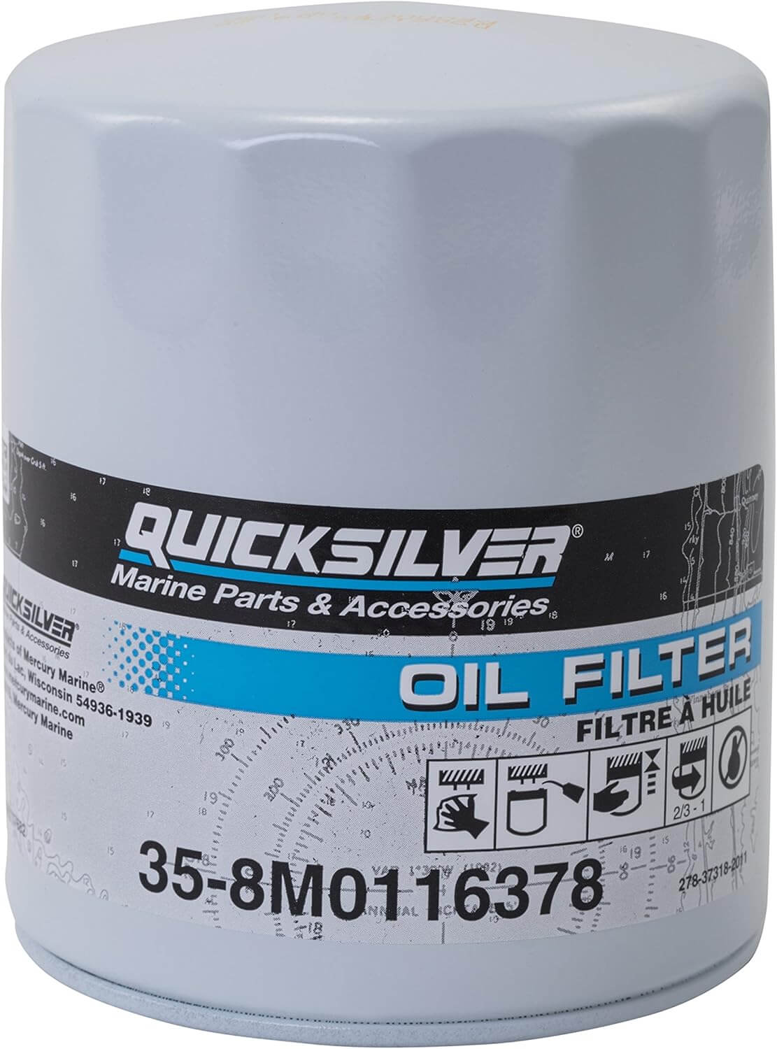 Quicksilver 8M0116378 Oil Filter - MerCruiser Stern Drive and Inboard Engines by Ford Motor Company