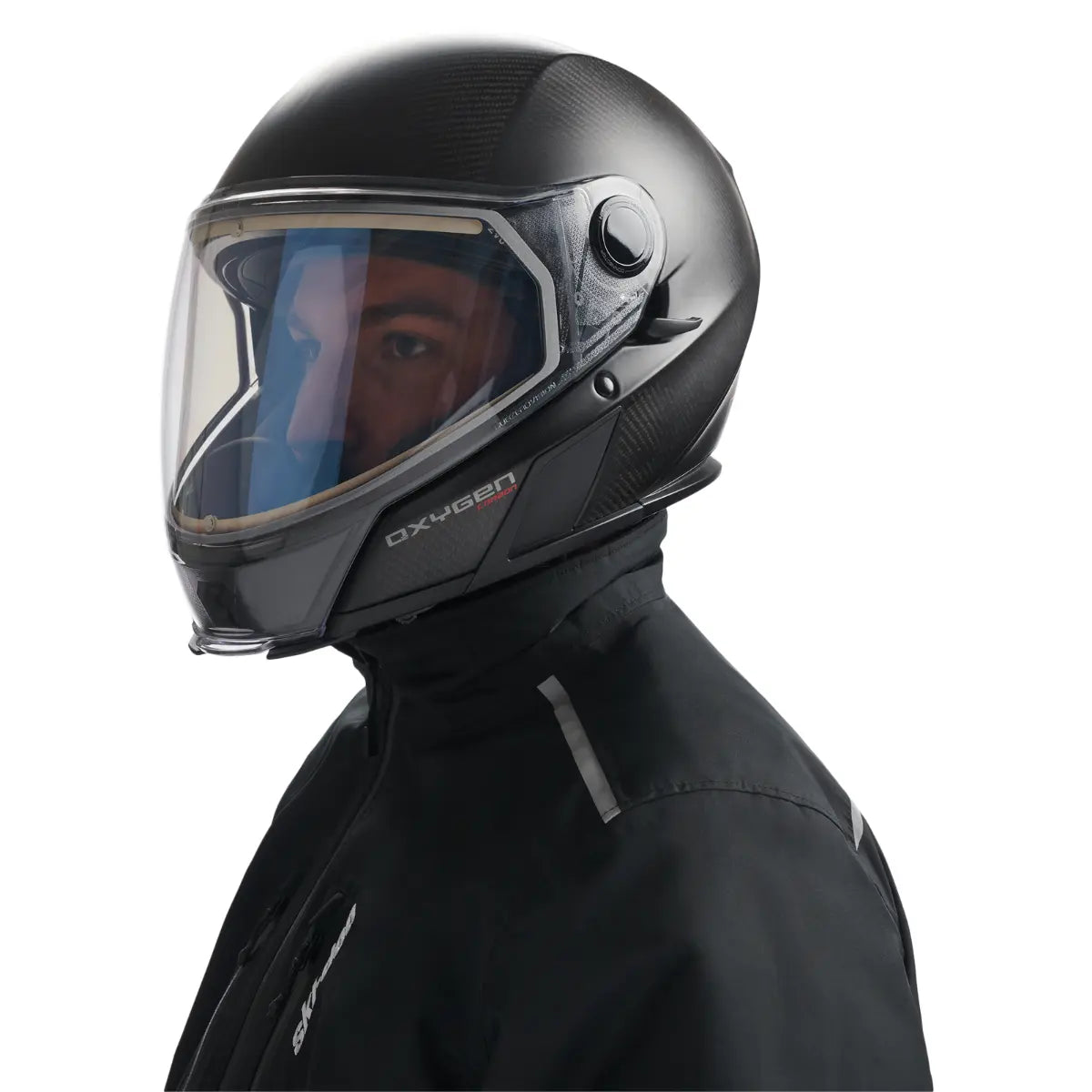 Ski-Doo Oxygen Carbon Heated Helmet with Electric Visor (DOT)