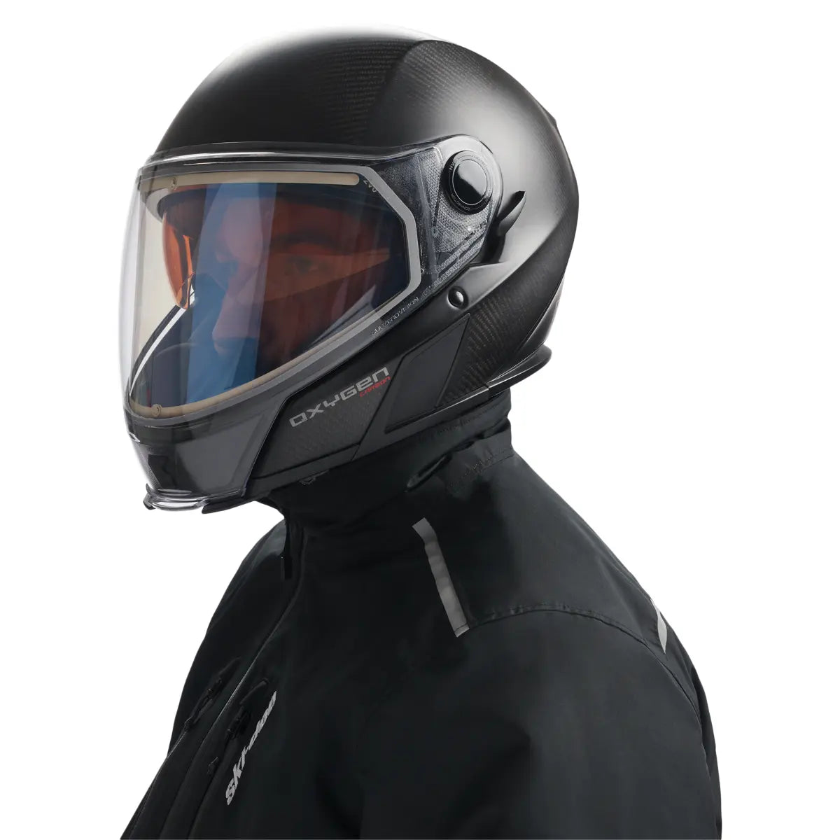 Ski-Doo Oxygen Carbon Heated Helmet with Electric Visor (DOT)