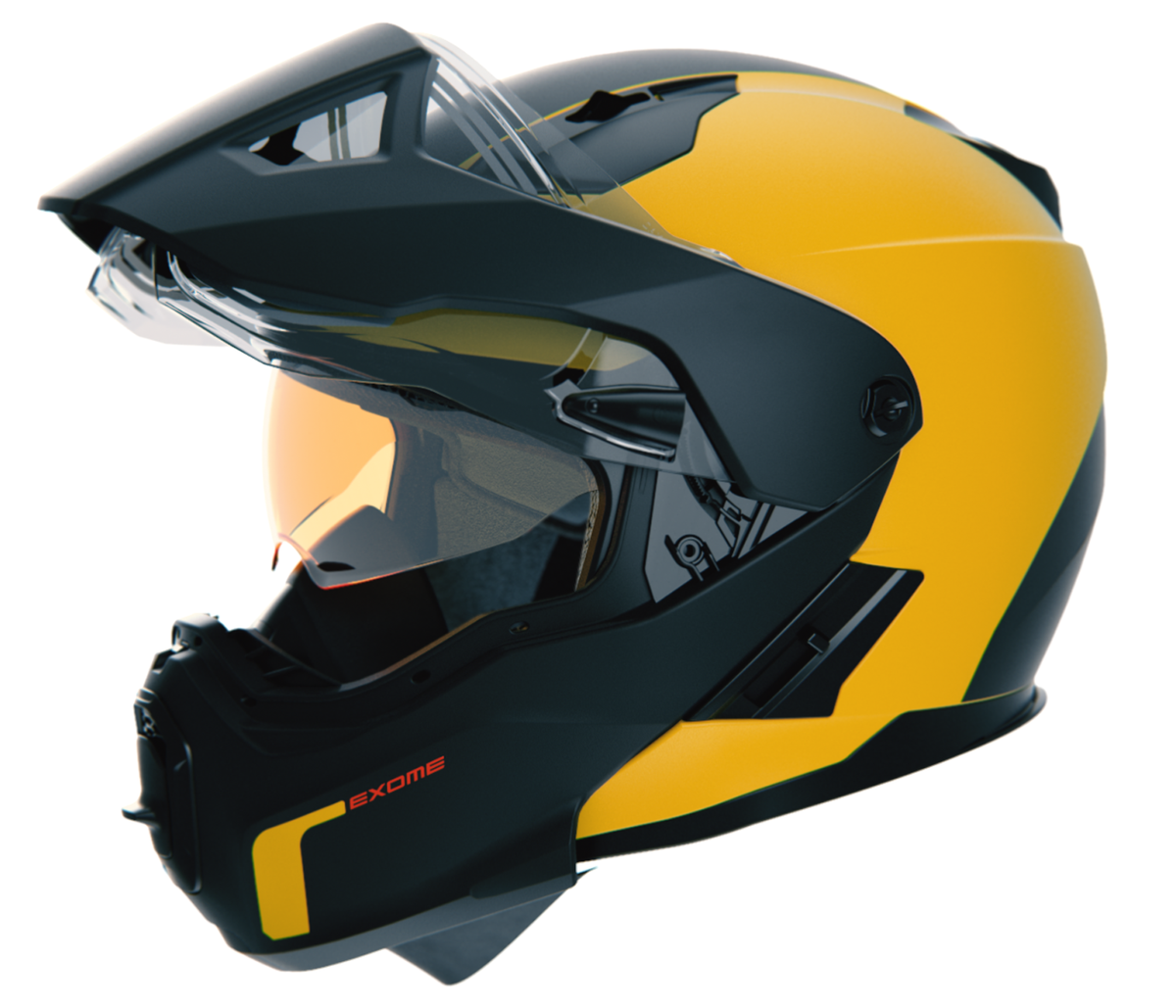 Ski-Doo Exome Sport Heated Helmet 929037 in Yellow, front-left view