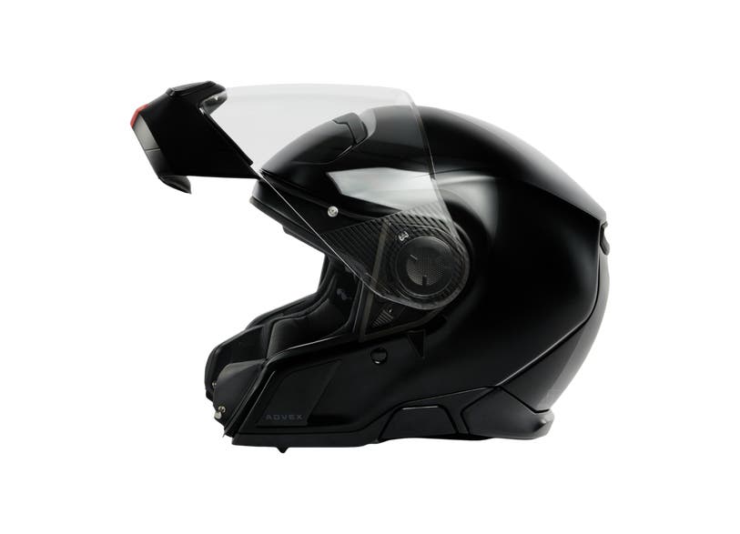 Can-Am Advex modular helmet gloss black side view visor raised DOT ECE certified