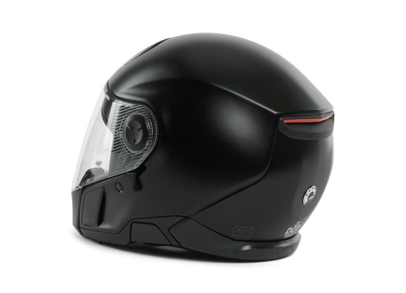 Can-Am Advex modular full-face helmet in matte black, side view with clear visor DOT ECE certified
