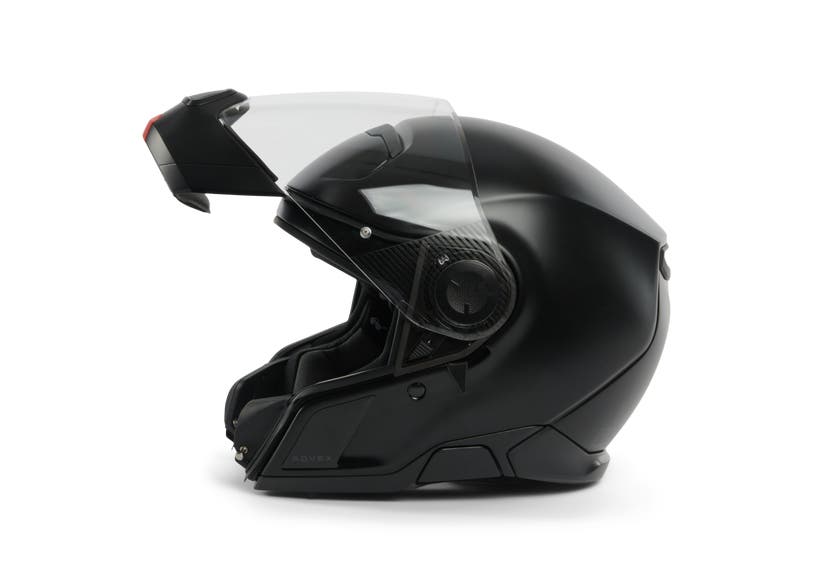 Can-Am Advex modular helmet matte black open visor side view DOT ECE certified