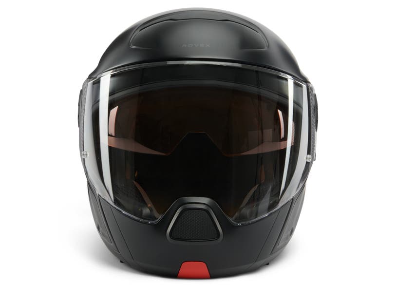 Can-Am Advex modular helmet matte black front view with dual visor DOT ECE