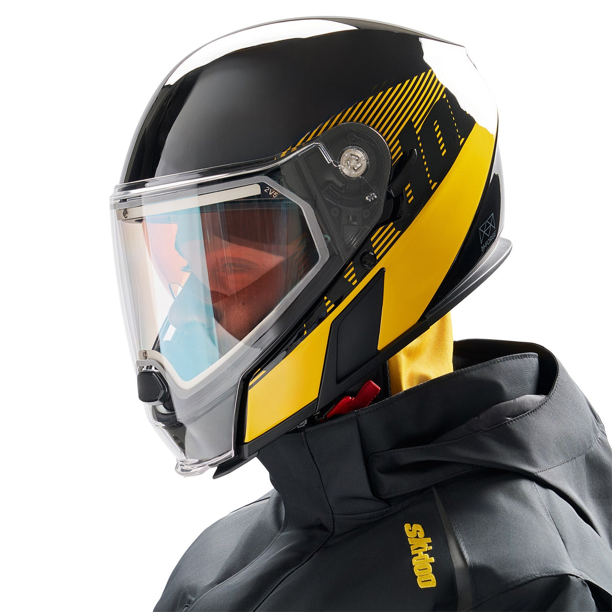 Ski-Doo Unisex Oxygen Flow Helmet (DOT) in Yellow 929187, alternate view 1