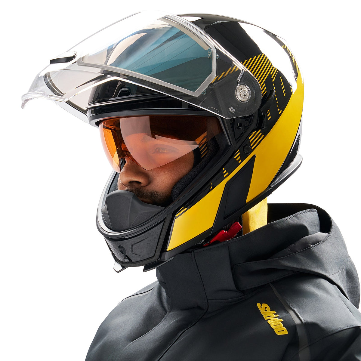 Ski-Doo Unisex Oxygen Flow Helmet (DOT) in Yellow 929187, alternate view 2