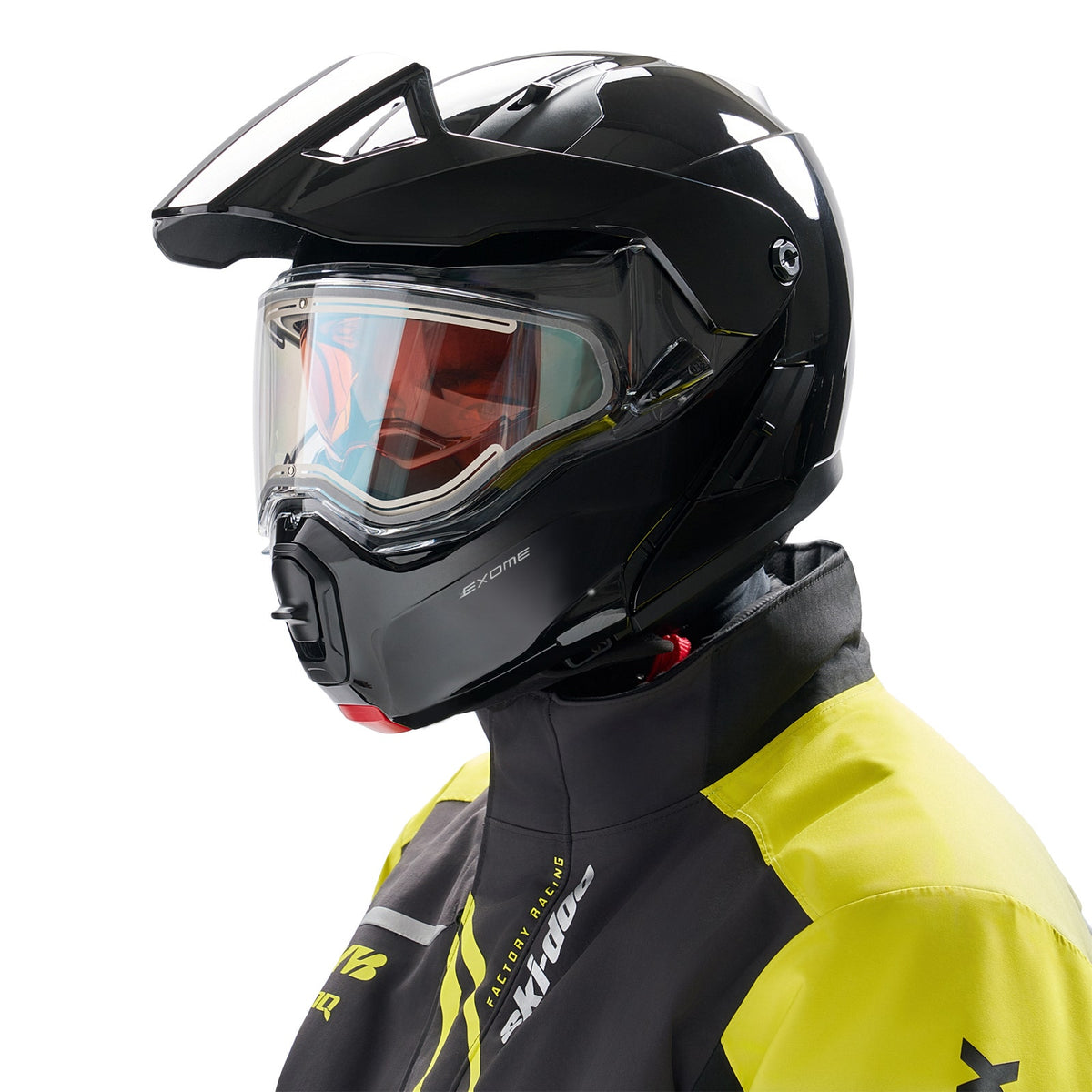 Ski-Doo Unisex Exome Sport Helmet With Heated Visor (DOT) - Black XL