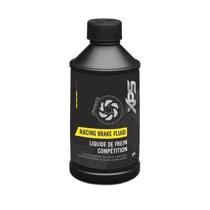 XPS Racing RS600 DOT 4 brake fluid bottle 355 ml black label with rotor graphic