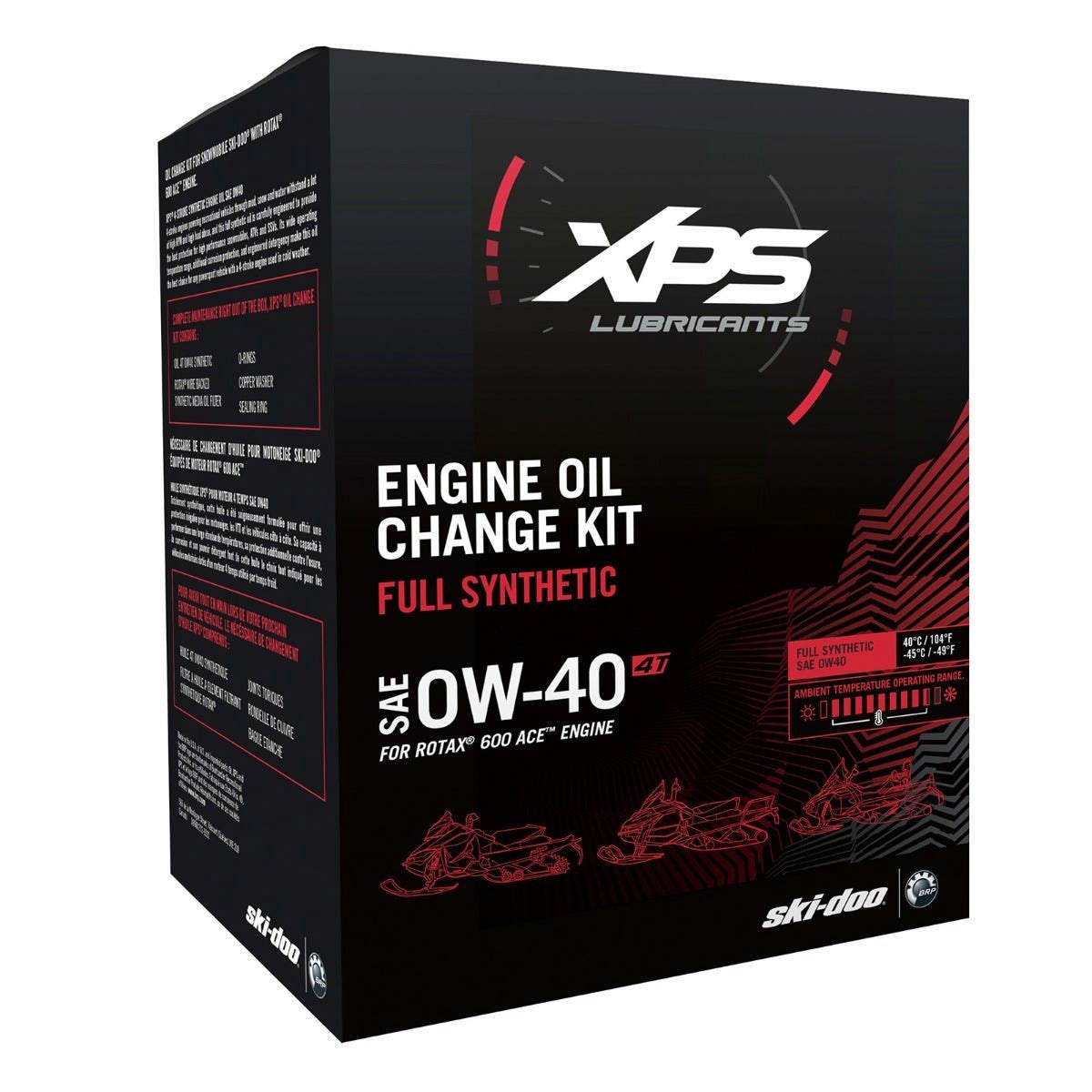 XPS Ski-Doo 4T 0W-40 full synthetic engine oil change kit box for Rotax 1200 4-TEC engine