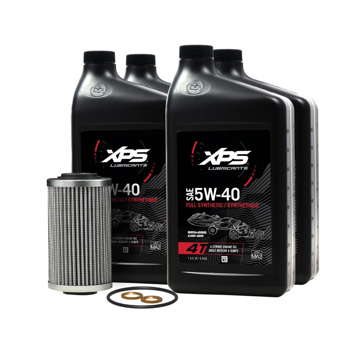 Spyder 4T 5W-40 Full-Synthetic Blend Oil Change Kit For Rotax 991 (Sm5) Engine