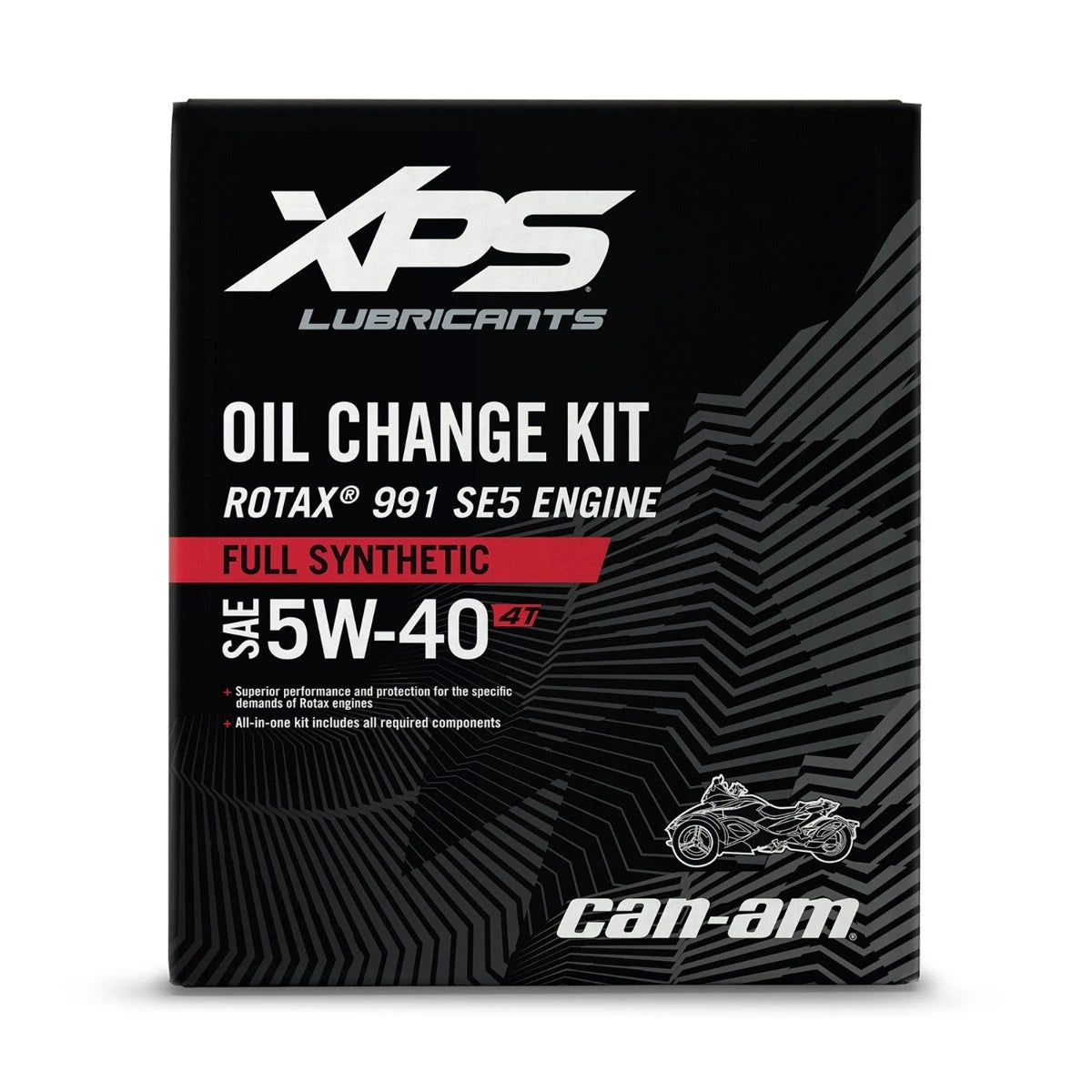 XPS Spyder 4T 5W-40 full synthetic oil change kit box for Rotax 991 SE5 engine, 9779483