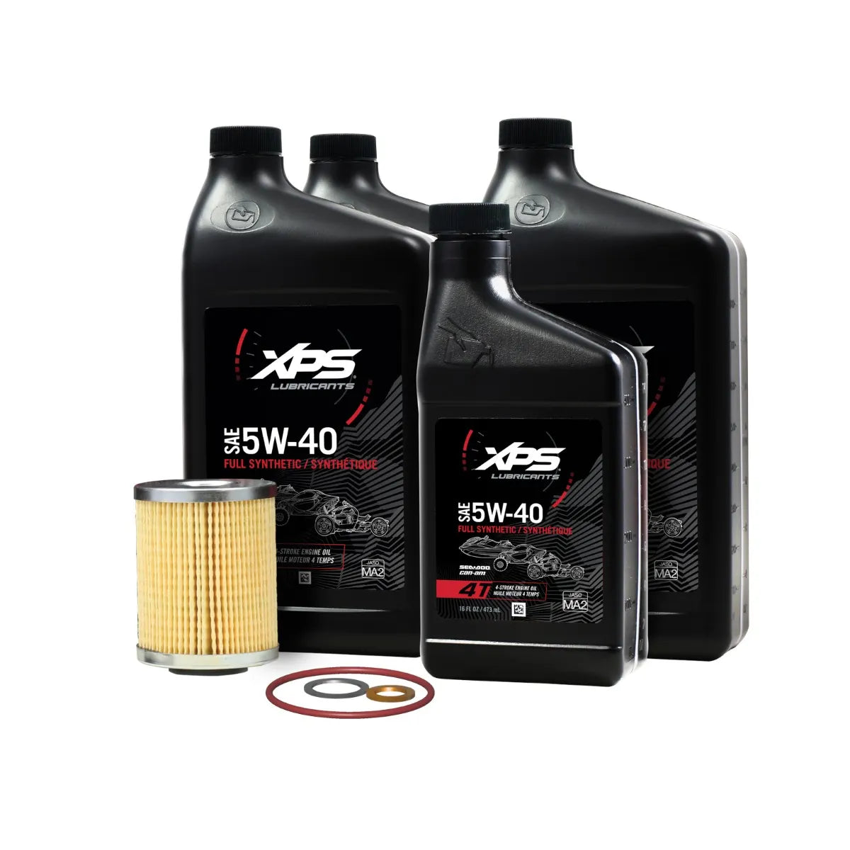 Kit de vidange d'huile synthétique complète XPS Ski-Doo 4T 5W-40 pour moteur Rotax de 450 cc ou moins, 9779487