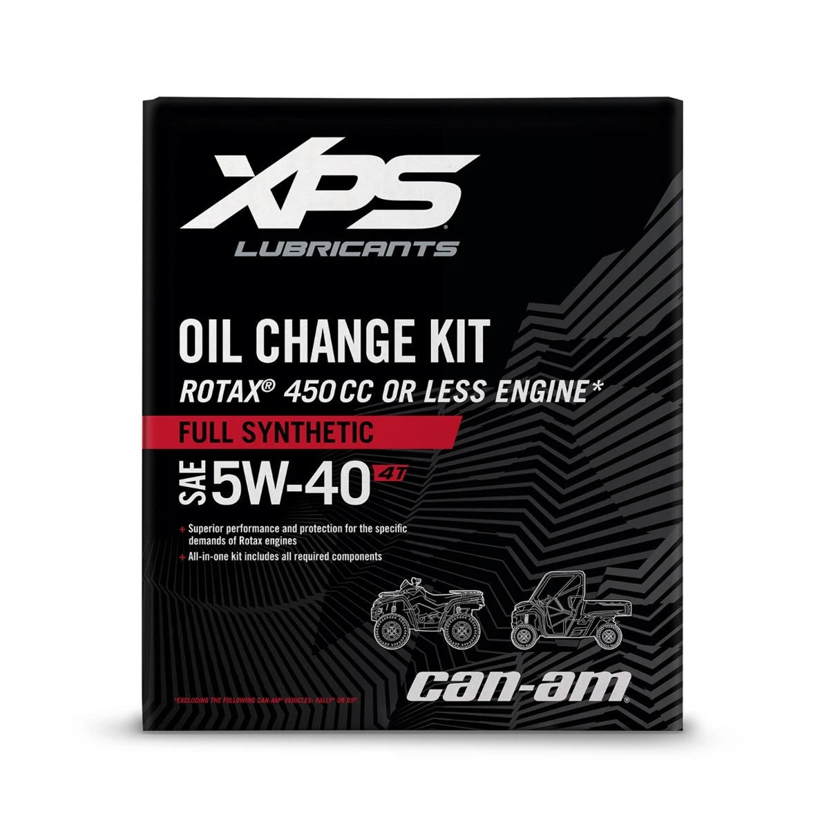 XPS 4T 5W-40 full synthetic oil change kit box for Rotax 450 cc or less engines, 9779487