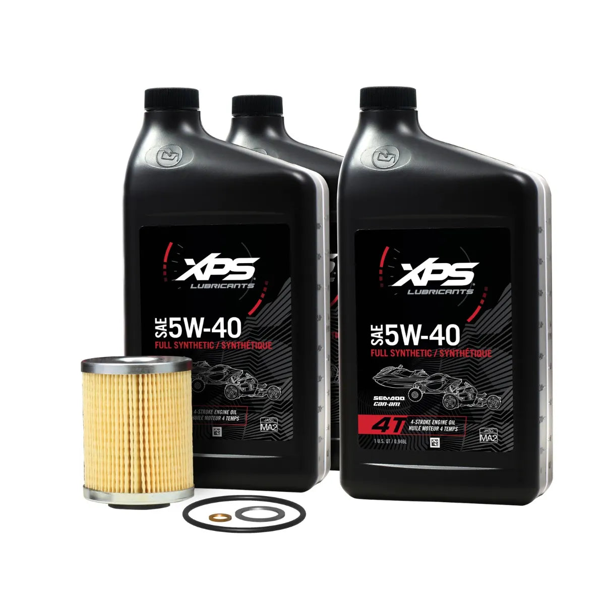 Kit de vidange d'huile 100% synthétique XPS Ryker 4T 5W-40 pour moteur Rotax 600 cm³ - 9779490