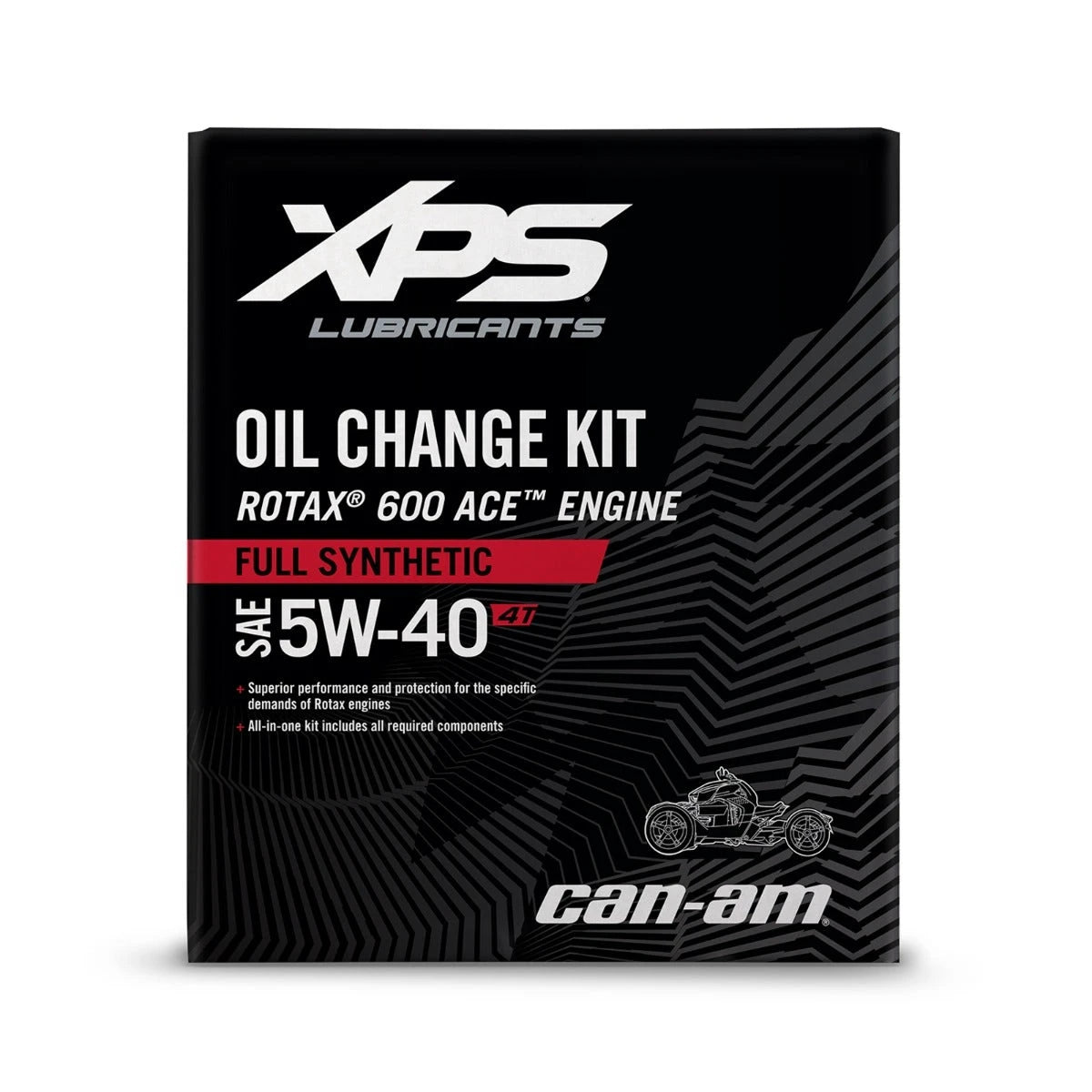 XPS Ryker 4T 5W-40 full synthetic oil change kit box for Rotax 600 ACE engine, 9779490