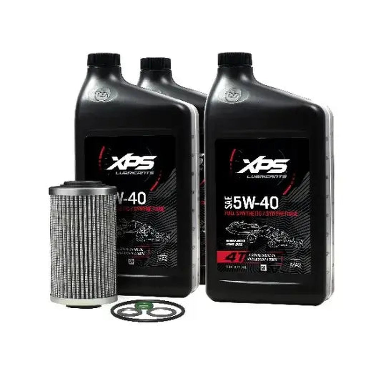 Can-Am XPS 5W-40 full-synthetic oil change kit with filter and O-rings for Rotax 999T engines