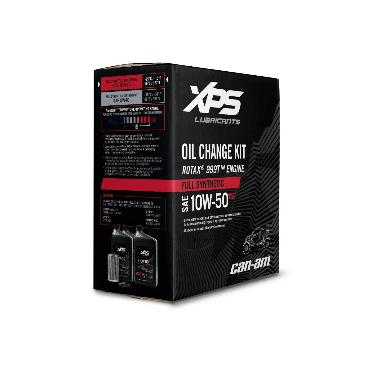 Can-Am XPS 10W-50 full synthetic oil change kit box for Rotax 999T engine