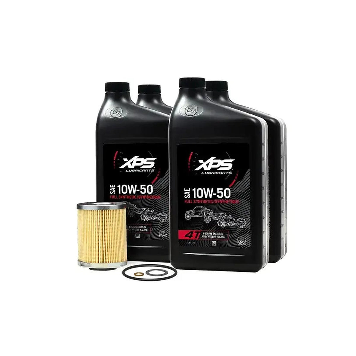XPS Can-Am 4T 10W-50 full synthetic oil change kit with filter and O-rings for Rotax 900/999 Ace engine