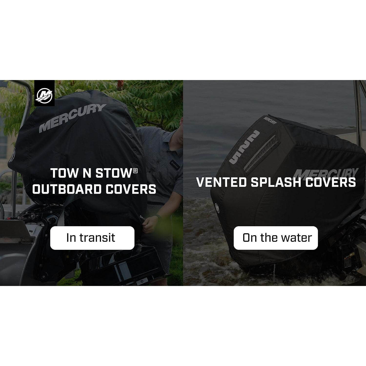 Mercury Marine Vented Splash Cover for 4.6L V8 250hp Outboard Engines, Black, 8M0228520