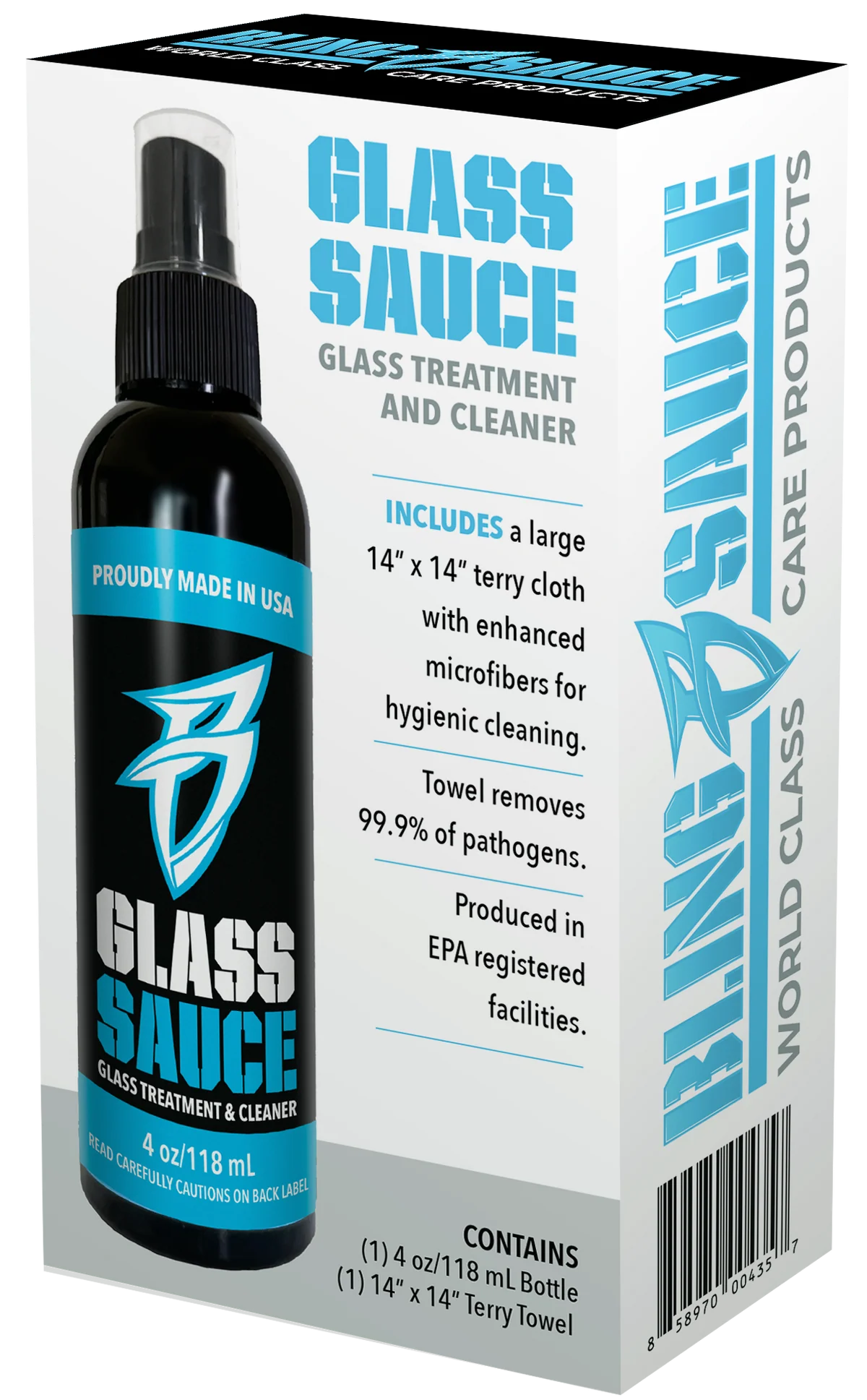 Bling Sauce Glass Sauce Glass Treatment and Cleaner Kit, 4 oz. BSGLASS0004KIT