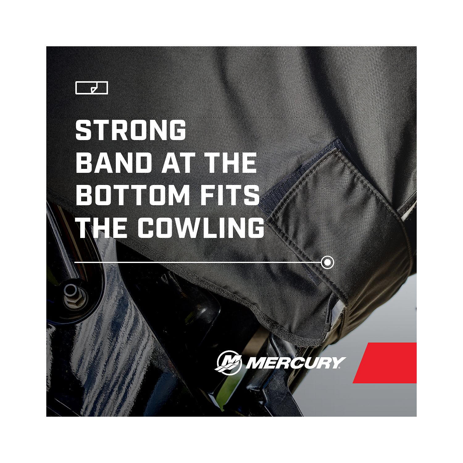 Mercury Marine Tow N Stow Outboard Cover for V12 600hp Verado Engines, Black, 8M0221498