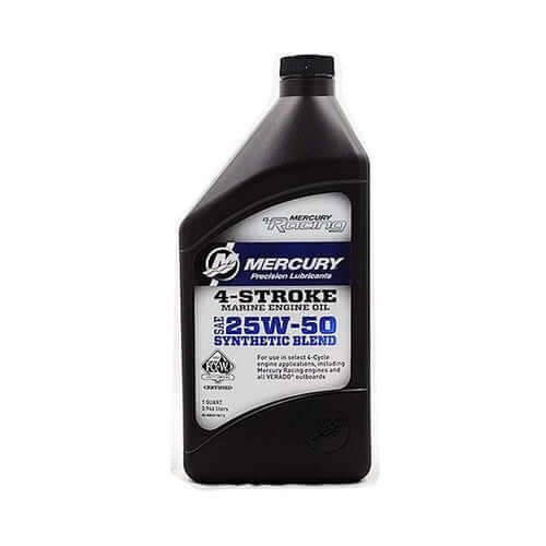 Mercury Marine 25W50 Synthetic Blend High Performance Engine Oil 1 US Quart - 8M0078013