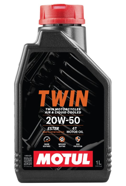 Motul 108061 Twin 4T 20W50 Full Synthetic Engine Oil - V-Twin Performance