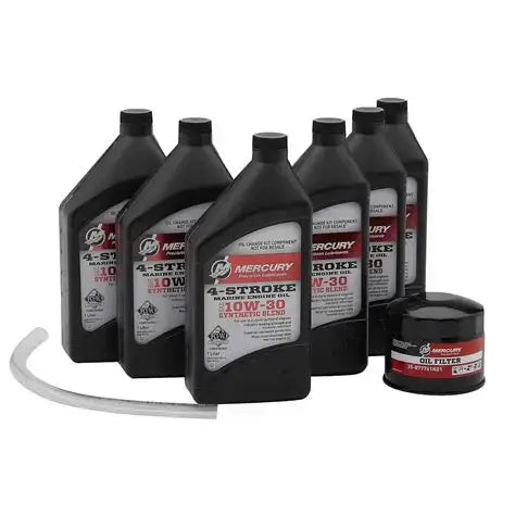 Mercury oil and filter kit on a white background