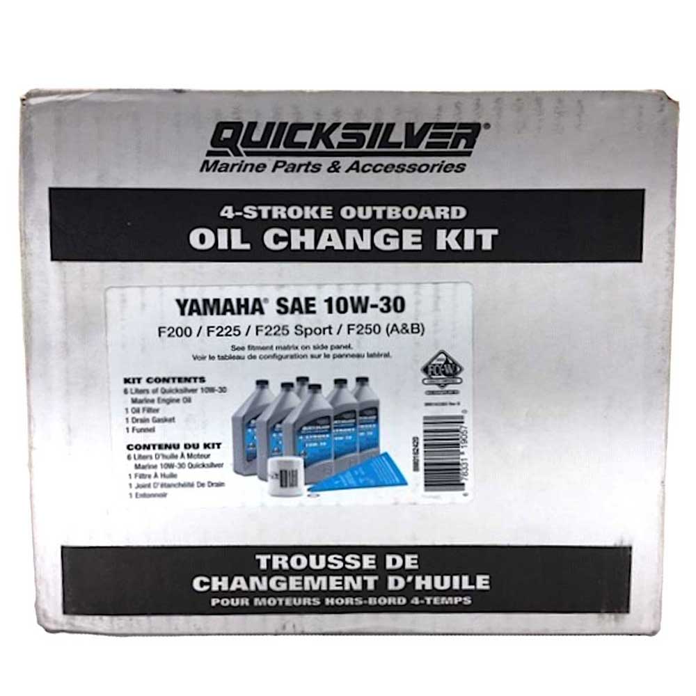 Quicksilver 10W-30 Oil Change Kit for Yamaha Outboard F200-F250, 6 Liters info card