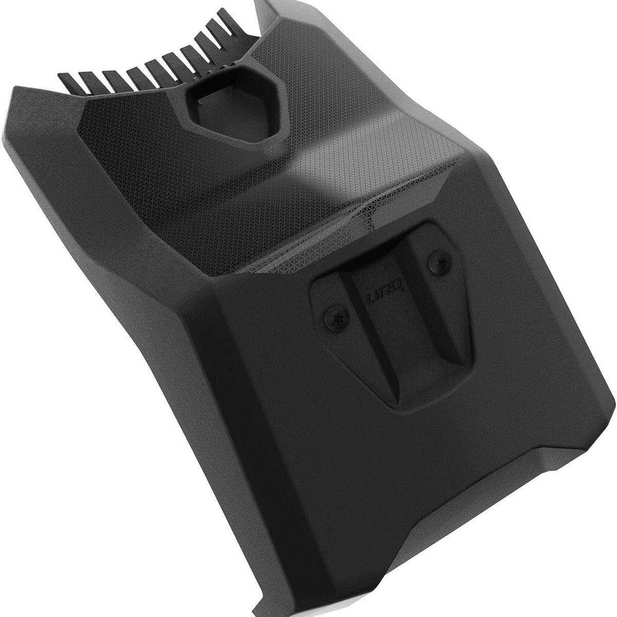 Ski-Doo black LinQ battery cover with textured panel and handle cutout
