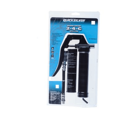 Mercury Marine Quicksilver Grease Gun and Lube 2-4-C, 3 Oz in packaging