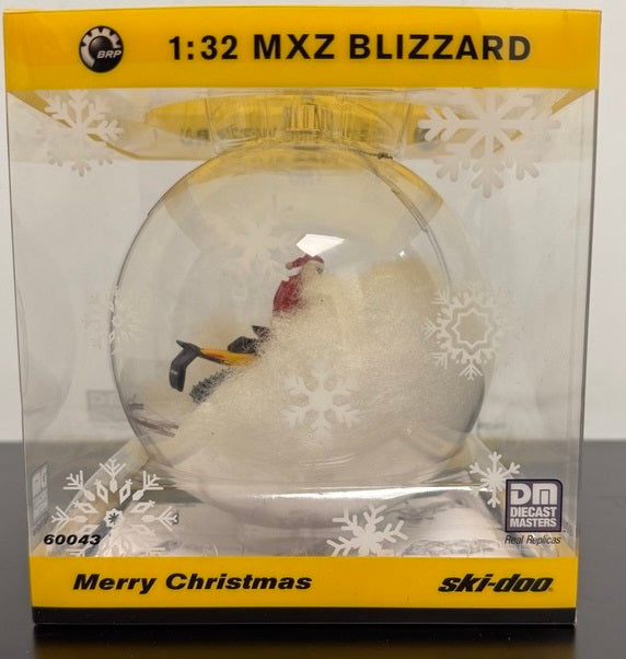 Ski-Doo MXZ Blizzard 1:32 diecast snowmobile Christmas ornament in packaging, BRP holiday collectible