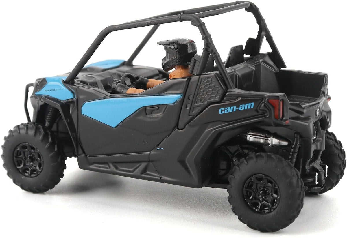 Diecast Masters Can-Am Maverick Trail DPS 1000 1:32 diecast model in blue #60027, rear three-quarter view with cargo bed