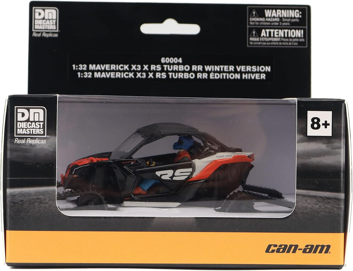 Diecast Masters Can-Am Maverick X3 X RS Turbo RR Winter Version 1:32 diecast model #60004 in window display box, ages 8+