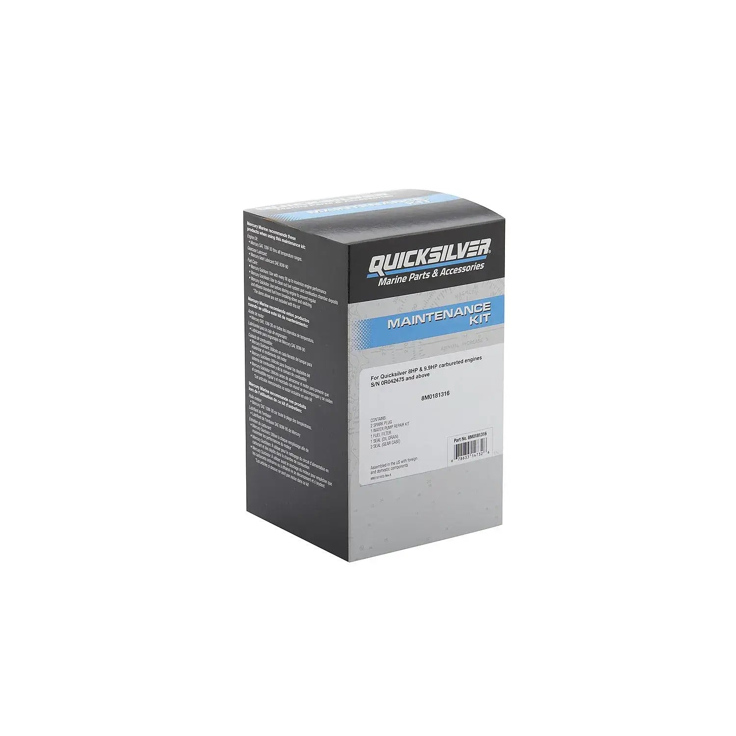 Quicksilver 8M0181316 Outboard Service Repair Kit for 8/9.9hp Carbureted Outboards