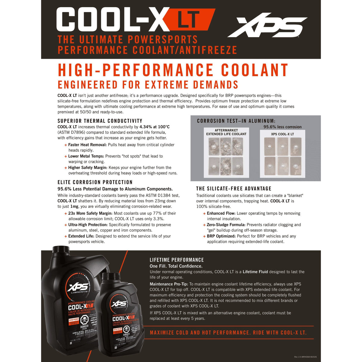 XPS Cool-X LT high-performance coolant product information sheet, silicate-free formula