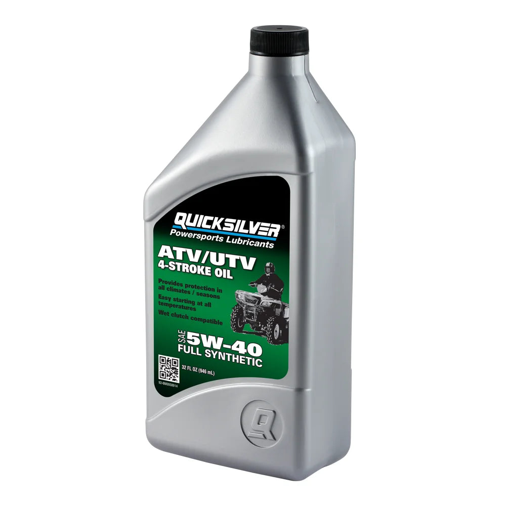 Quicksilver 8M0058914  ATV/UTV 4 Stroke Oil 5W-40 Full Synthetic Oil, 1 Quart