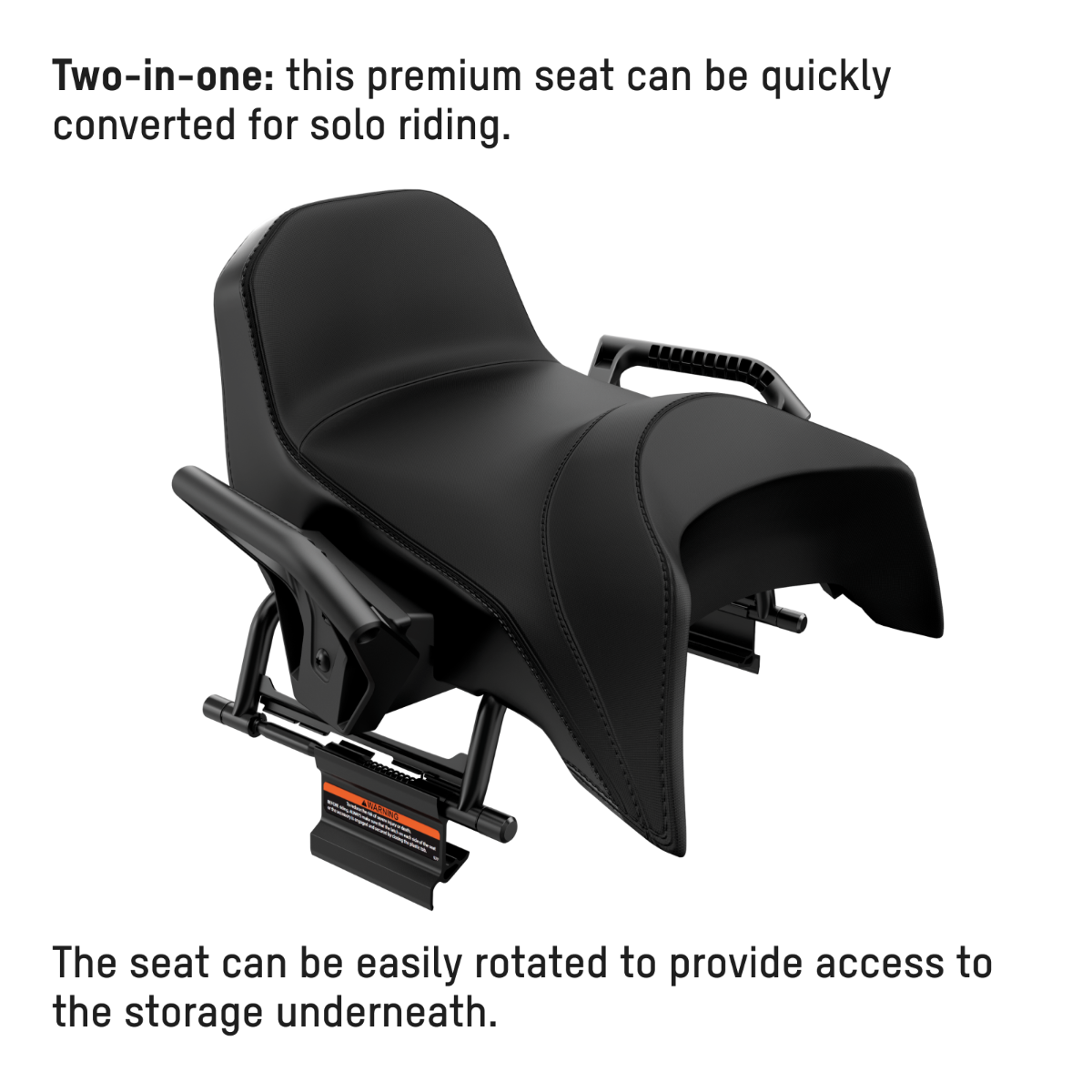 Ski-Doo WideTrack 2-up Seat with Small Handles 860202824, two-in-one design