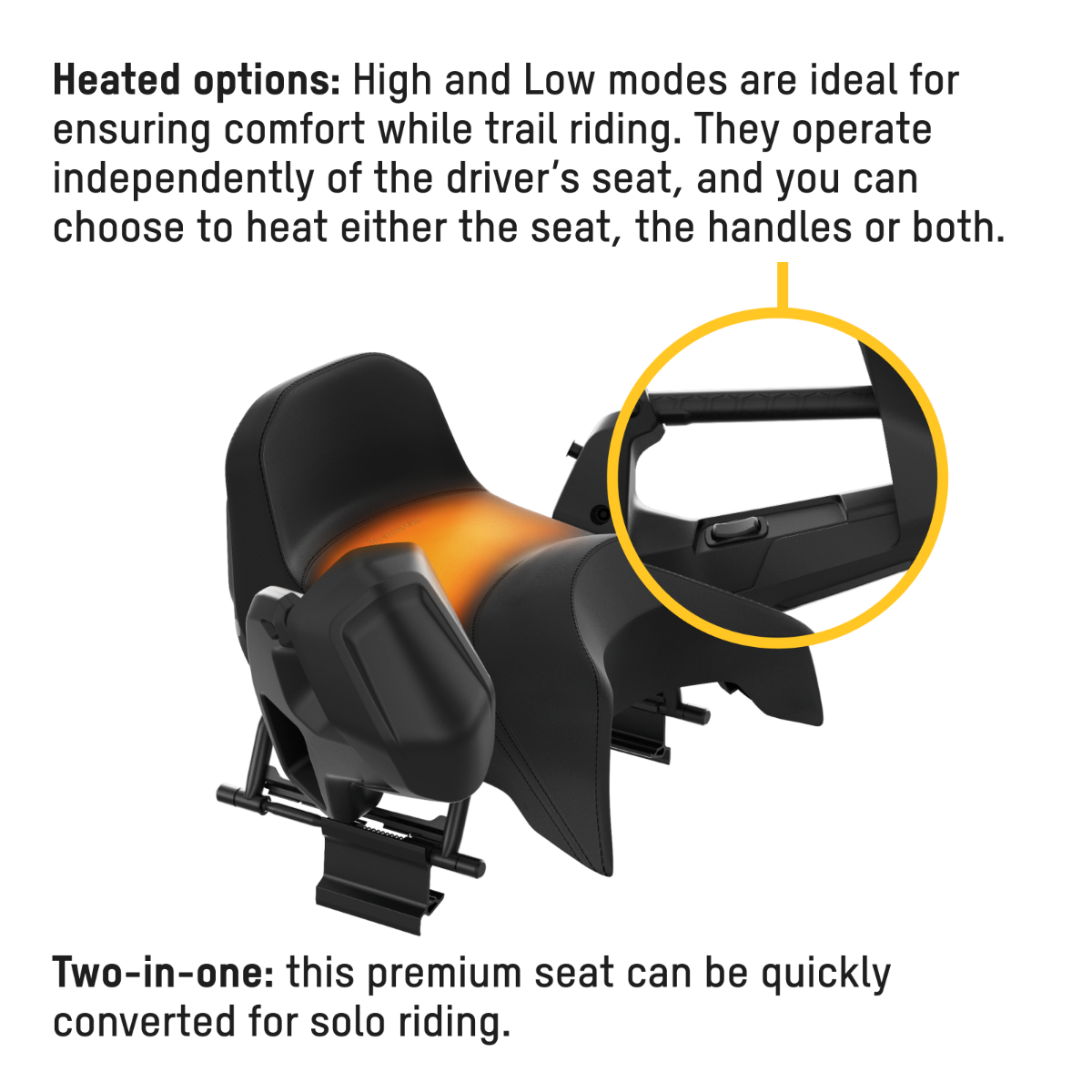 Ski-Doo WideTrack 2-up Heated Seat 860202033, heated design