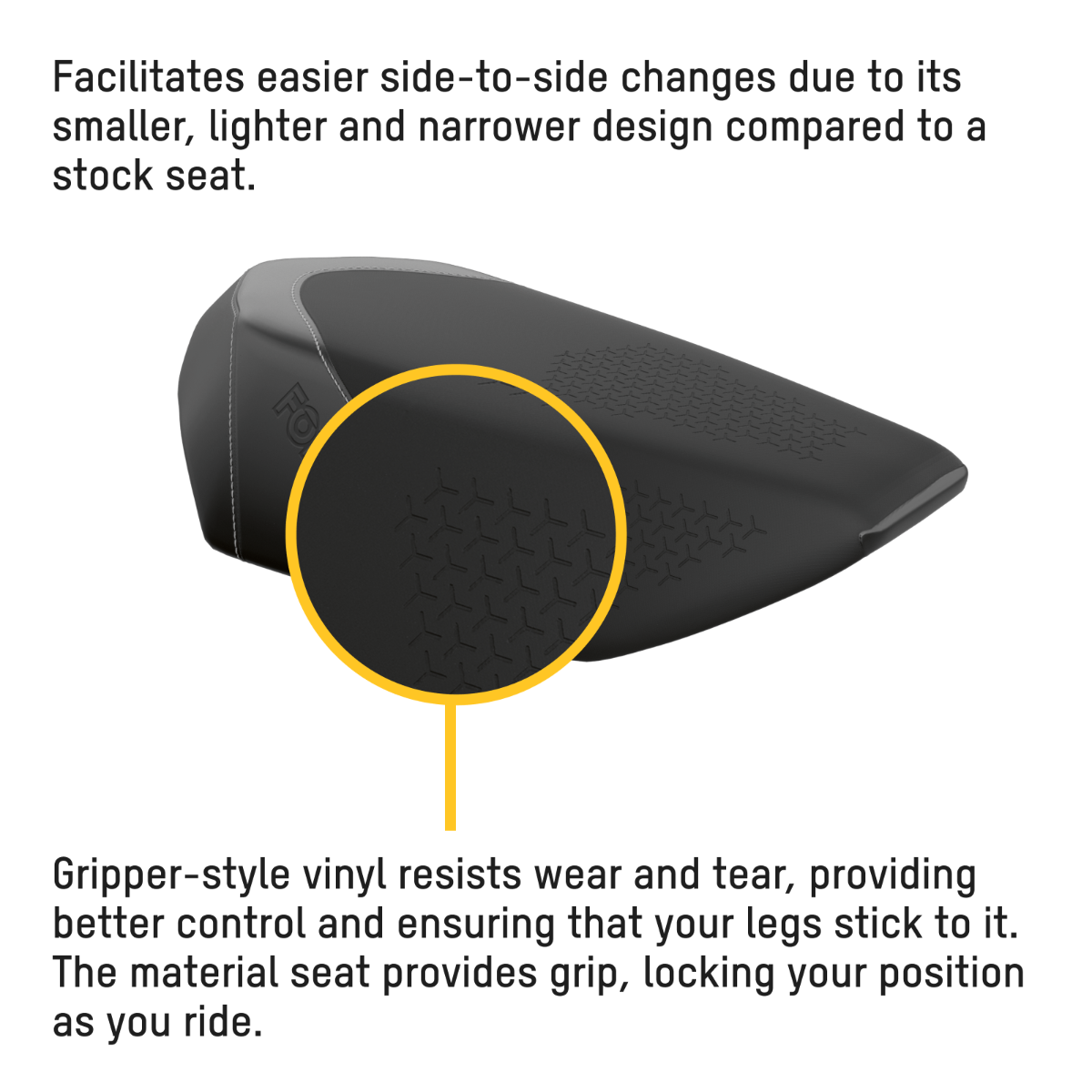 Ski-Doo Deep Snow Compact Seat 860201736, gripper-style vinyl