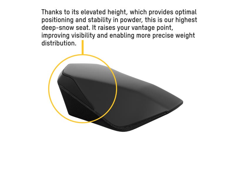 Ski-Doo Deep Snow Compact Seat in black, elevated design for powder riding, 860202344