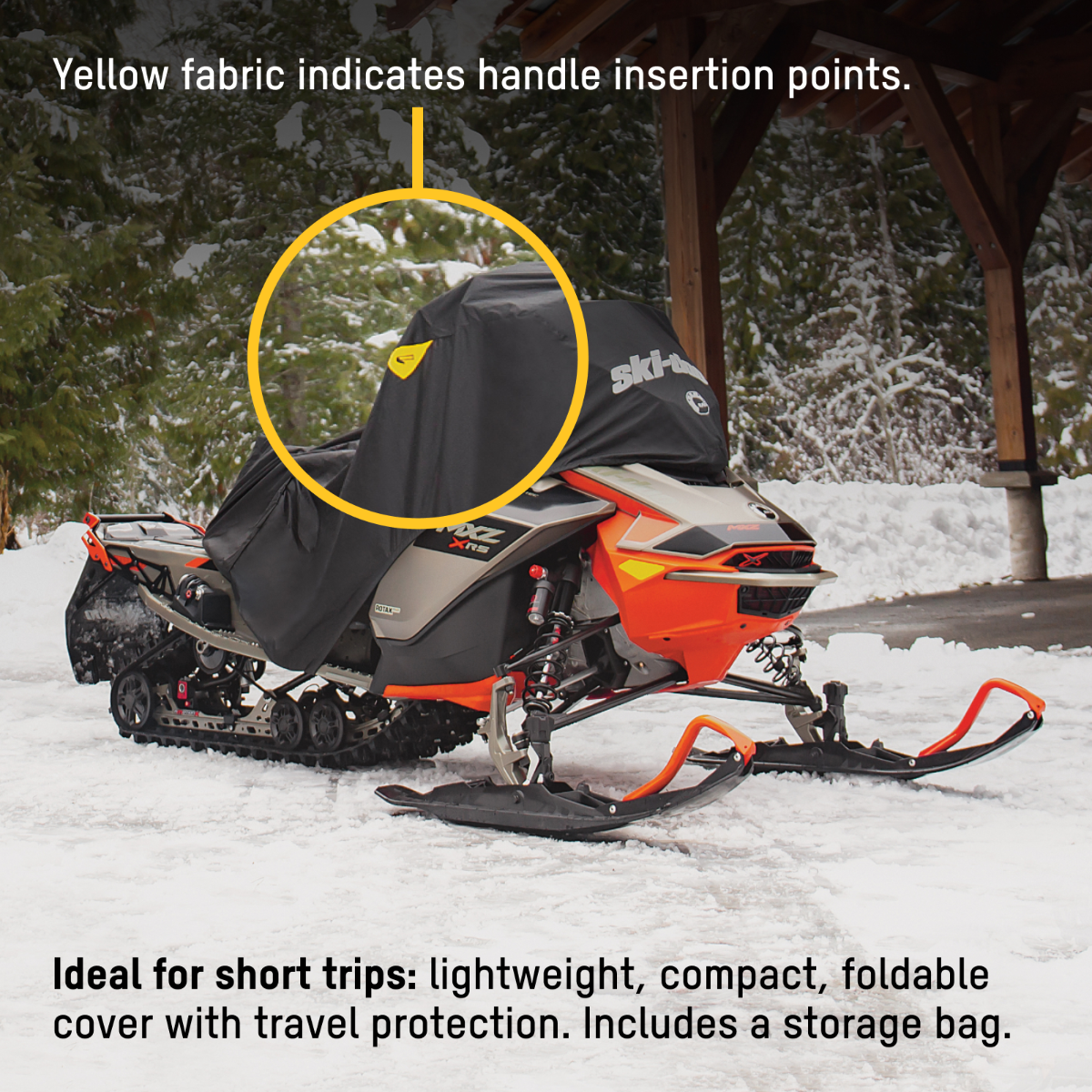 Ski-Doo Lightweight Packable Cover 860202172, foldable with storage bag