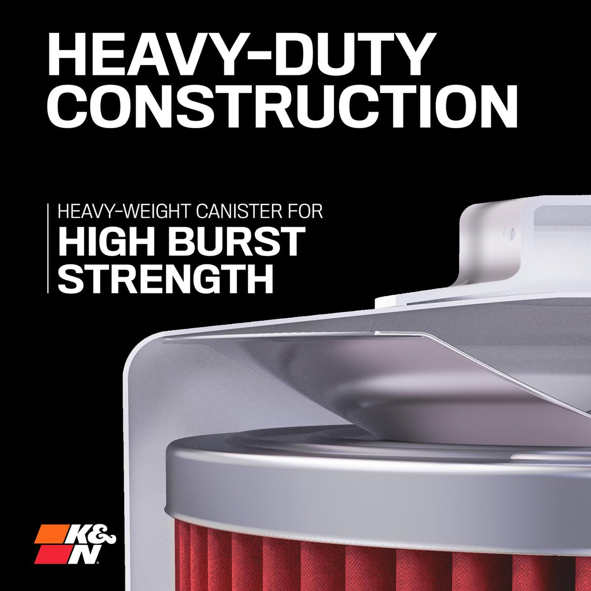 K&N oil filter heavy-duty canister for high burst strength, KN-171C