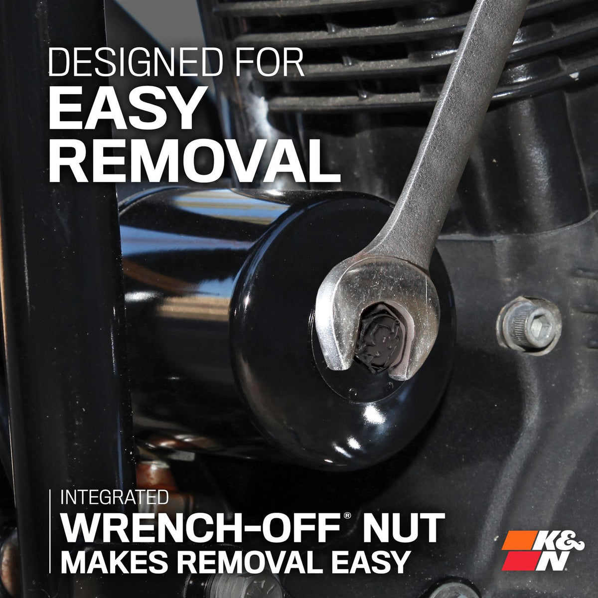 K&N oil filter Wrench-Off nut for easy removal, KN-171C
